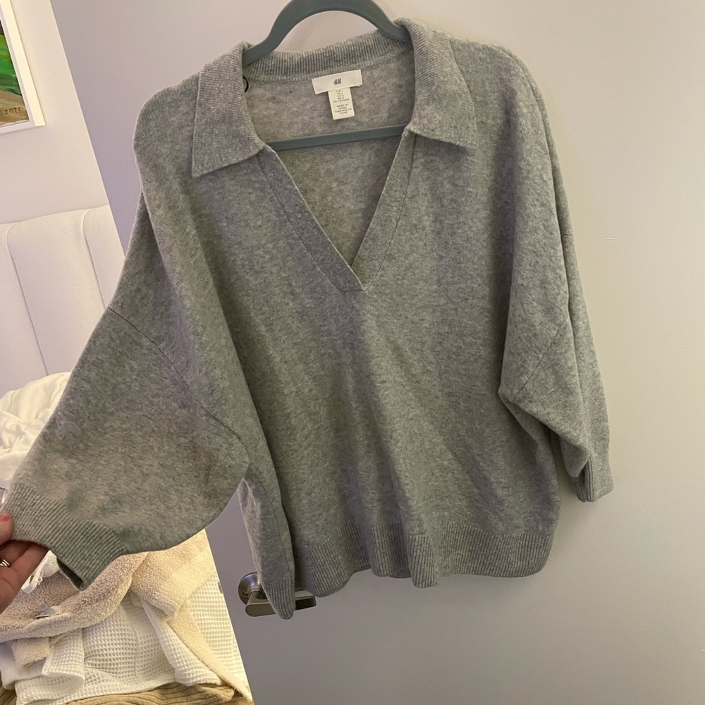 Collared Knit 3/4 length sweater